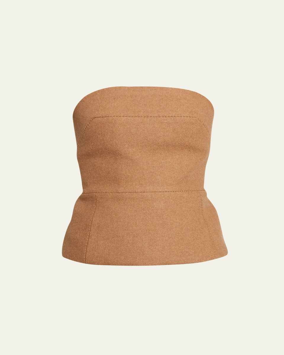 Ciao Strapless Peplum Wool Corset Top